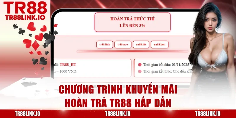 Chương trình khuyến mãi hoàn trả TR88 hấp dẫn